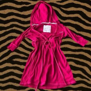 Rare 2000s Hollister Hot Pink Hooded Babydoll Top – Size XS